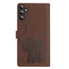For Samsung Galaxy A26 5G Cartoon Elephant Embossed Leather Phone Case(Brown)