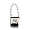 For Samsung Galaxy Z Flip4 Pure Color TPU Phone Case with Hinged & Pearl Bracelet(White)