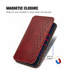 For Asus Zenfone 8 Flip Cubic Grid Pressed Horizontal Flip Magnetic PU Leather Case with Holder & Card Slots & Wallet(Red)