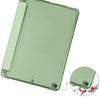 For iPad Mini 5 / Mini 4 3-folding Horizontal Flip PU Leather + Shockproof TPU Case with Holder & Pen Slot(Matcha Green)