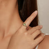 BSR466 925 Sterling Silver Plated Spinel Green Vine Ring, Size: NO.8