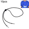 10pcs Mask Anti-lost Adjustable Lanyard and Ear Hook(Black)