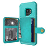 For Samsung Galaxy S9 Magnetic Wallet Card Bag Leather Phone Case(Cyan)