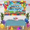 150x100cm Train Fire Truck Party Background Cloth
