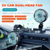 5V USB Port Car Dual-head Fan Circulation Fan(Black)