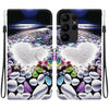 For Samsung Galaxy S23 Ultra 5G Crystal Texture Colored Drawing Leather Phone Case(Heart Shaped)