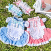 Matching Pet & Owner Maid Dress, Blue, L, Leash Ring