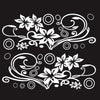 2 PCS/Set D-75 Flower Vine Pattern Car Modified Decorative Sticker(White)