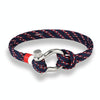 Navy Style Sport Camping Parachute Cord Survival Bracelet with Stainless Steel Shackle Buckle(Red)