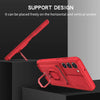 For Samsung Galaxy S24 FE 5G Sliding Camshield Magnetic Card Holder Silicone Phone Case(Red)