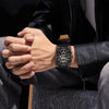 Ochstin 7231 Multifunctional Business Leather Wrist Wrist Waterproof Quartz Watch(Black+Black)