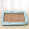 Cooling Cat Mat, Breathable Rattan & Linen, Small 40x30cm, Mint Green