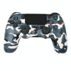 For PS4 Wireless Bluetooth Game Controller With Light Strip Dual Vibration Game Handle(Camouflage Blue)