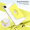 For iPad Air 13 2024 / Pro 12.9 2022 360 Rotation Detachable Clear Acrylic Leather Tablet Case(Yellow)