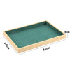 Bamboo Wood Velvet Multi-Functional Jewelry Display Tray Jewelry Storage Box Empty Tray, Style: Velvet (Ice Flowers)