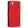 For iPhone SE 2024 Tulips Embossed Leather Phone Case with Lanyard(Red)