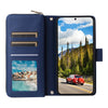 For Samsung Galaxy S24 5G Nine-card Slots Zipper Wallet Bag Leather Phone Case(Blue)