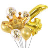 2 PCS Birthday Baby Children Golden Crown Aluminum Film Number Balloon Set Wedding Scene Decoration(Number 4)