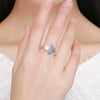 Female Sterling Silver Open Diamond Ring Mermaid Foam Pearl Ring