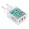 64-222 2A Three USB Transparent Charger, specification: EU Plug