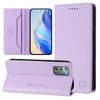 For Samsung Galaxy Note20 RC01 Dual-Folded Magnetic Suction RFID Leather Phone Case(Light Purple)