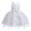 Girls Irregular Embroidered Beaded Bow-knot Tutu Sleeveless Dress Show Dress, Appropriate Height:110cm(White)
