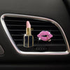 2pcs/Set Lipstick Diamond-Encrusted Car Air Vent Aroma Diffuser Clip(Pink)