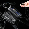 WILD MAN XT6 1.2L Mountain Bike EVA Hard Shell Waterproof Phone Touch Screen Top Tube Bag(Twill Pattern)