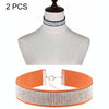 2 PCS European and American Popular Fashion Flannel Diamonds Necklace Collar, Random Color Delivery