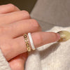 Ladies Light Luxury Pearl Butterfly Opening Adjustable Combination Ring, Specification:J2884