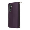 For Samsung Galaxy S24 FE 5G Nine-card Slots Zipper Wallet Bag Leather Phone Case(Dark Purple)