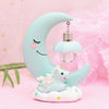 Moon Resin Cartoon Romantic Bedroom Decor Night Lamp Baby Kids Birthday Xmas Gift(Pink)