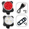 COB Lamp Bead 160LM USB Charging Four-speed Waterproof Bicycle Headlight / Taillight Set,  Red + White Light 650MA