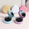 Folding Air Cushion Comb Portable 2 In 1 Comb wWith Mirror(Cherry Blossom Pink)