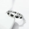 S925 Women Sterling Silver Inlaid Gemstone Ring Diamond Ring Heart-shaped Ring, Size:6