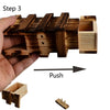 Magic Compartment Wooden Puzzle Box with Secret Drawer, Size: L