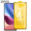 For Xiaomi Redmi K40 Pro 25 PCS 9D Full Glue Full Screen Tempered Glass Film