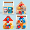 Wooden Multifunction Toolbox Early Learning Disassembly Nut Tool Basket Children Educational Toy(Colorful)