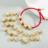 English Letter Beads Bracelet Brass Micro-inlaid Couple Red String Pull DIY Bracelet Jewelry, Style:M