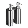 Hotel Stainless Steel Soap Dispenser Home Wall Mounted No Punch Press To Soap Bottle, Style: Round 2 Barrel