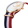 CAGARNY 6812 Round Dial Alloy Gold Case Fashion Couple Watch Men & Women Lover Quartz Watches with Nylon Band