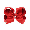 5 PCS 6 Inch Colorful Kids Girls Big Solid Ribbon Hair Bow Clips(12)