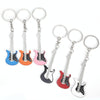 2 PCS Creative Guitar Keychain Metal Musical Instrument Pendant(Red)