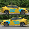 2 PCS/Set D-489 Fire-breathing Dragon Pattern Car Modified Decorative Sticker(Blue)