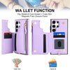 For Samsung Galaxy S24 Ultra 5G Double Flap Zipper RFID Leather Phone Case with Short Lanyard(Light Purple)