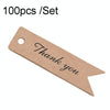 100pcs /Set Retro Baking Sticker Tag Swallow Tail Bookmark Gift Card, Style: Thand You (Cowhide)