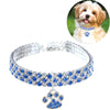 Sparkly Rhinestone Pet Collar, Blue/White, Small, Cats & Dogs