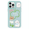For iPhone 12 Pro Skin Feeling Jelly TPU Hybrid PC Phone Case(Flowers Puppy Light Green)