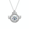 Moissanite Diamond Necklace 925 Sterling Silver Crown Pendant Clasp Chain(1 Carat White Gold)