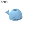 3 PCS Silicone Whale Toothbrush Holder Desktop Office Pen Holder(Light Blue)